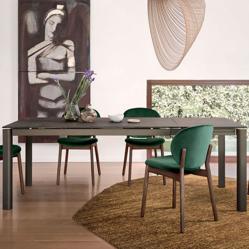 Moderner Tisch - stream - calligaris - Glas / Keramik / Gestell aus Aluminium