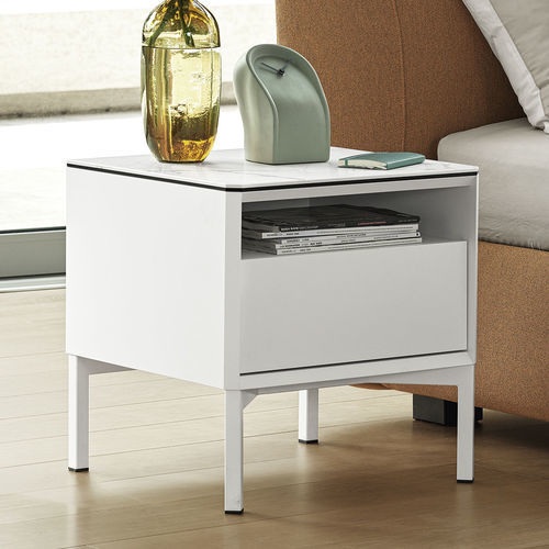 Moderner Nachttisch - york - calligaris - Holz / Keramik / Gestell aus gestrichenem Metall