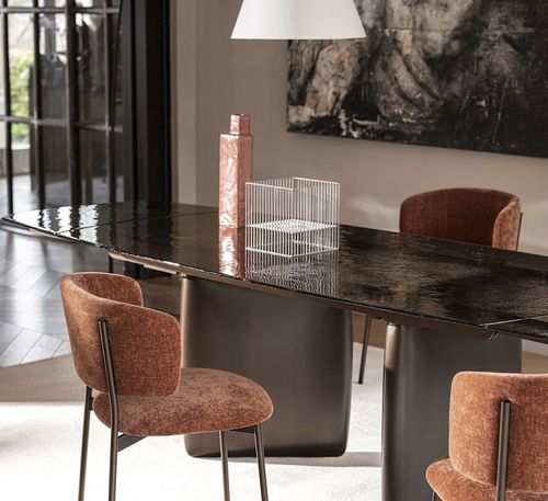 Moderner Esszimmerstuhl - FLEX - calligaris - für den Innenraum / Metall / Leder