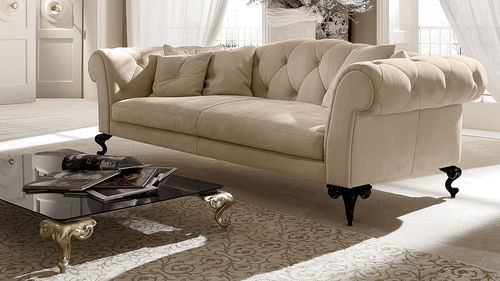 Klassisches Sofa - GEORGE - CANTORI - Stoff / Leder / beige