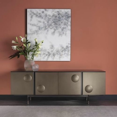 Modernes Sideboard - MELODY - CANTORI - lackiertes Holz / Metall / Marmor