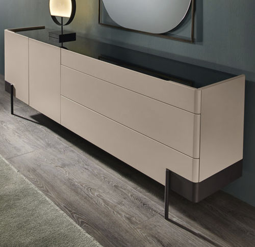 Modernes Sideboard - Valley - CANTORI - Holz / Metall / Glas