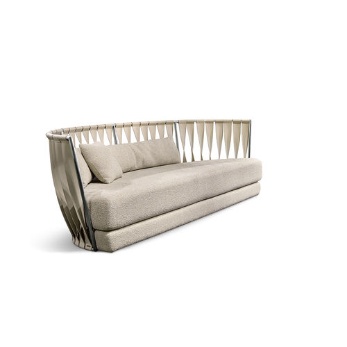 Modernes Sofa - TWIST - CANTORI - Leder / beige / Eisen