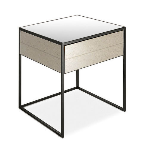 Moderner Nachttisch - NARCISO - CANTORI - Holz / Leder / Glas