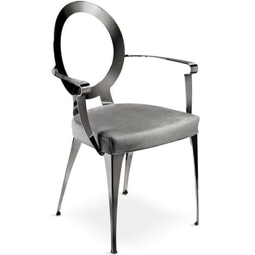 Moderner Sessel - MISS - CANTORI - Leder / Trevira CS® / Eisen