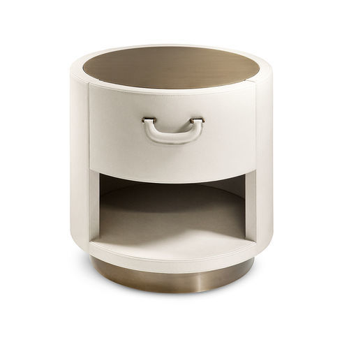 Moderner Nachttisch - VALENTINO - CANTORI - Glas / Metall / Leder