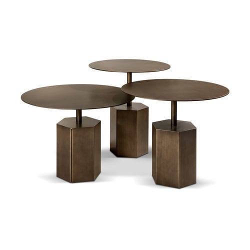 Moderner Satztisch - ESAGONO - CANTORI - Metall / Gestell aus Metall / rund