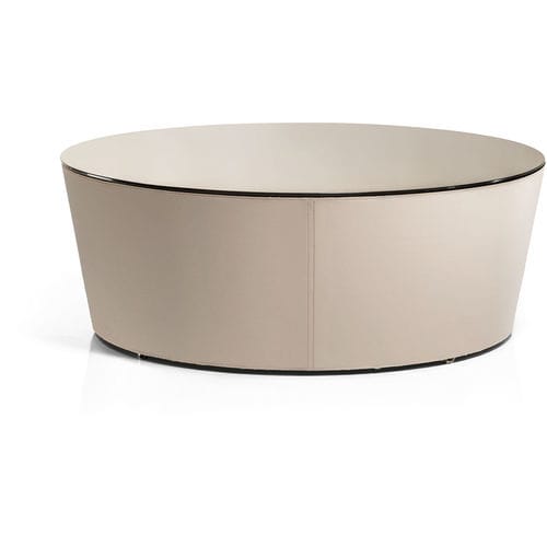 Moderner Couchtisch - CONICO - CANTORI - Leder / Glas / Stoff