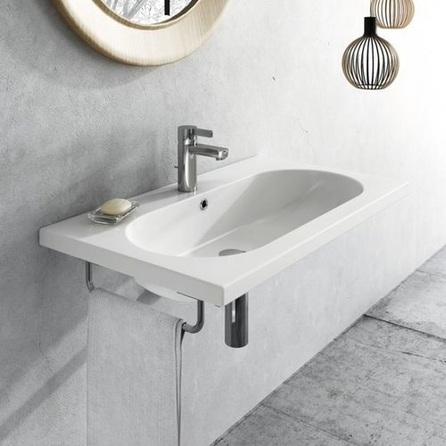 Wand-Waschbecken - PINK - Ceramica Althea - Keramik / rechteckig / 1-Loch