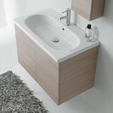Wand-Waschbecken - PINK - Ceramica Althea - Keramik / rechteckig / 1-Loch
