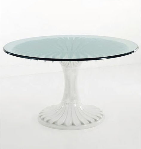 Stil-Esstisch - ART. 362 - CHELINI - Glas / Gestell aus Metall / rund