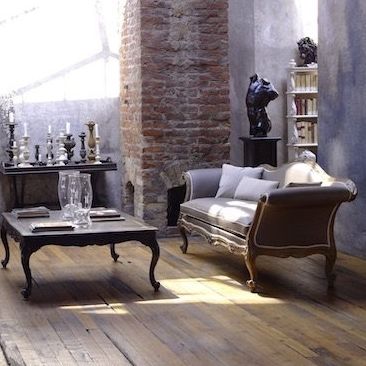 Klassisches Sofa - CHELINI - Stoff / grau / Holz