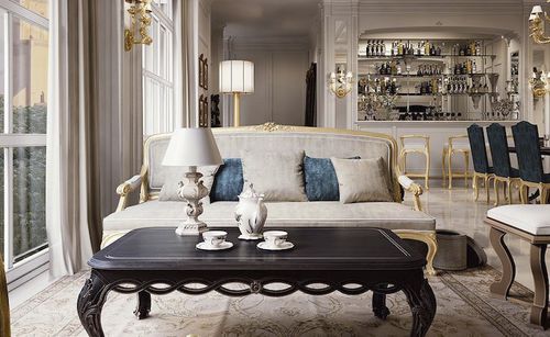 Sofa / klassisches Design - BISTROT  - CHELINI - Stoff / mit Kissen / beige