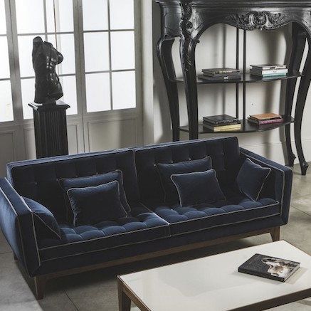 Modernes Sofa - YVAN - CHELINI - Stoff / mit Kissen / blau