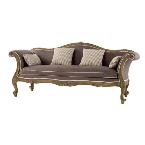 Stil-Sofa - ART. 1104 - CHELINI - Stoff / braun / Holz