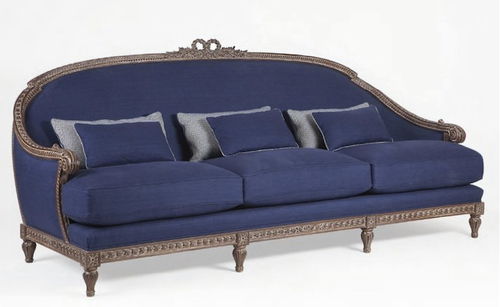 Stil-Sofa - ART. 2155 - CHELINI - Stoff / blau / 3 Plätze