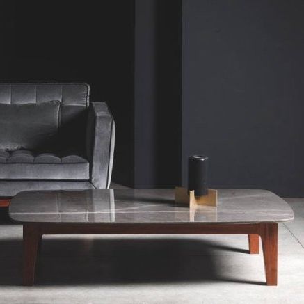 Moderner Couchtisch - CHELINI - Holz / Marmor / Gestell aus Holz