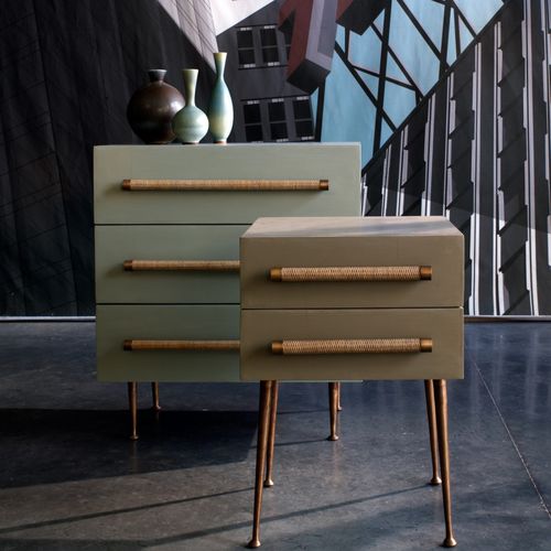 Hohe Kommode - MID 046A - CHELSEA TEXTILES - klassisch / lackiertes Holz / Messing