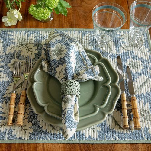 Leinenserviette - HONEYCOMB TRELLIS - CHELSEA TEXTILES - mehrfarbig / Naturmotiv / für Privatgebrauch