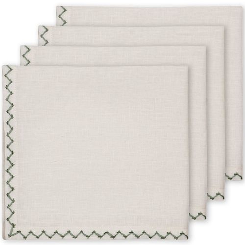 Textilserviette - ZIG-ZAG CHAIN  - CHELSEA TEXTILES - Leinen / Motiv / zweiseitige