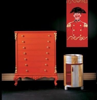 Neobarock-Kommode - NAPOLEONE CR/707 - CREAZIONI - Holz / nicht angegeben / rot