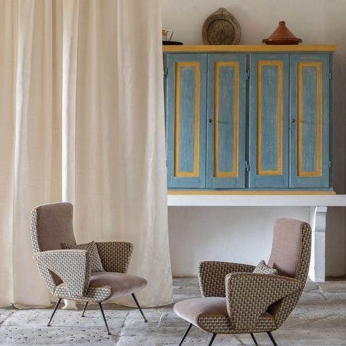 Einfarbige Gardine - NADINE  - DECORTEX - Leinen / Seide / Satin