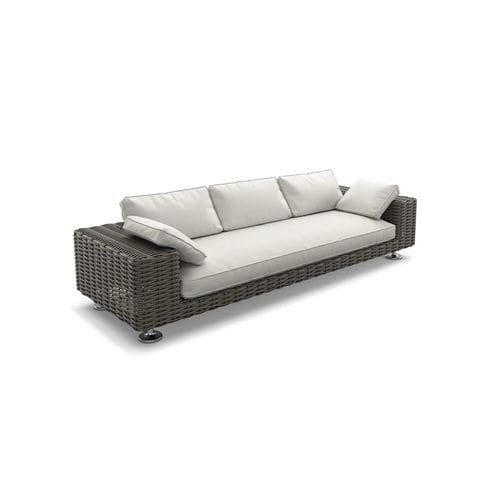 Modernes Sofa - PAROS - DEDON GmbH - für Außenbereich / Stoff / Teakholz