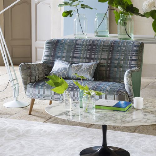 Möbelstoff - COLONNADE  - DESIGNERS GUILD - Streifenmuster / Damast-Motiv / einfarbig