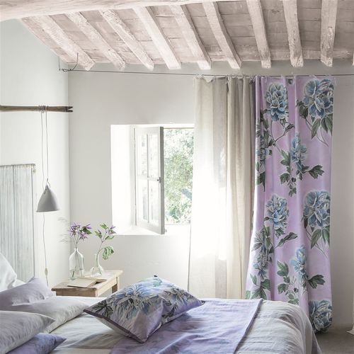 Möbelstoff - KAORI - DESIGNERS GUILD - für Vorhänge / Streifenmuster / Blumenmotive