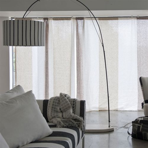 Einfarbige Gardine - LAUZON  - DESIGNERS GUILD - Streifenmuster / Merinowolle / Leinen