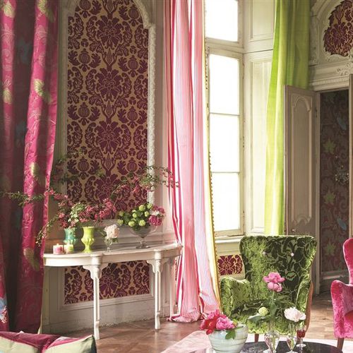 Möbelstoff - ARIANA - DESIGNERS GUILD - für Vorhänge / Streifenmuster / Blumenmotive