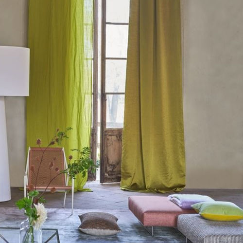 Vorhangstoff - ANSHU  - DESIGNERS GUILD - einfarbig / Polyester / Baumwolle