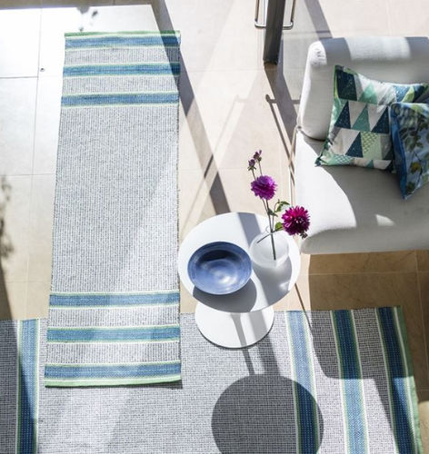 Flurteppich - POMPANO COBALT - DESIGNERS GUILD - modern / Streifenmuster / Polyester