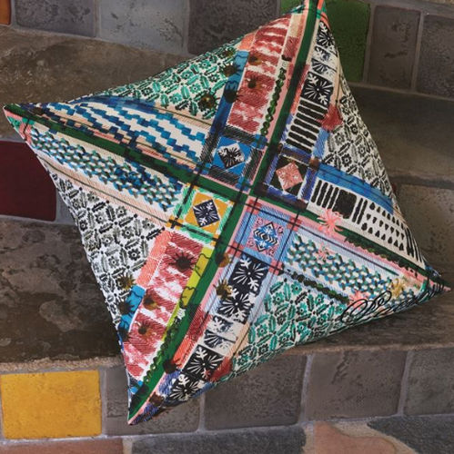 Quadratisches Kissen - TALISMAN MULTICOLORE - DESIGNERS GUILD - Motiv / Baumwolle / Seide