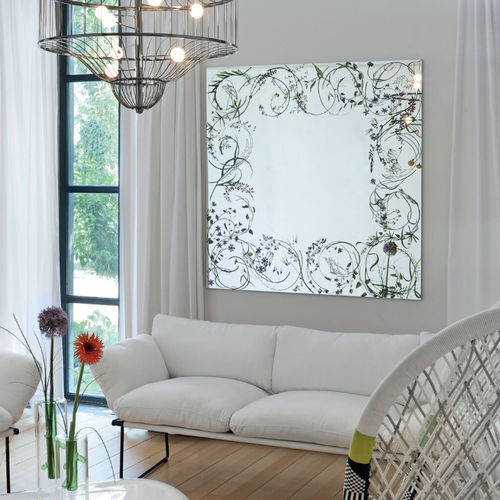 Wandmontierter Spiegel - EGESO - DRIADE - Design / quadratisch / grau