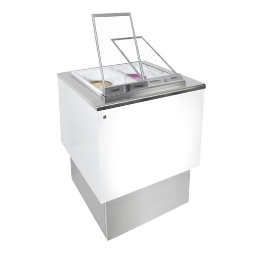 Verkaufskühlvitrine - FAST PANORAMA® - IFI - für Einzelhandel / weiß / mit Tür