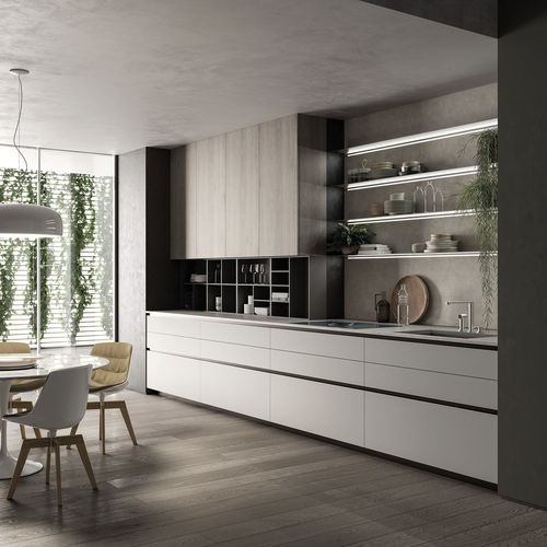 Moderne Küche - EØ - EFFETI INDUSTRIE - Holzfurnier / Aluminium / Laminat