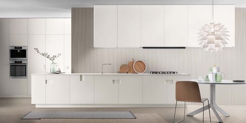 Moderne Küche - CARRÉ - ERNESTOMEDA - Holz / mit integriertem Griff / lackiert