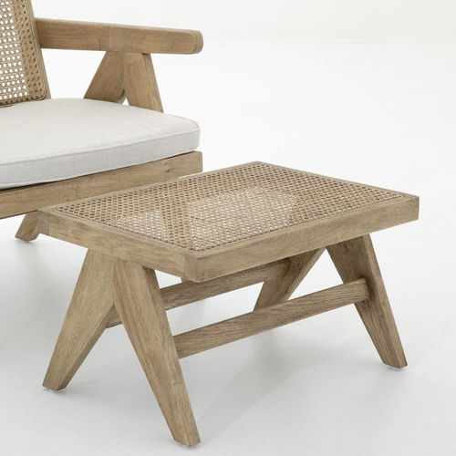 Moderner Fußschemel - BRUNO - FLAMANT - Eiche / Rattan / für den Innenraum