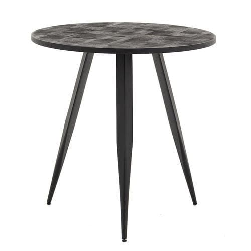 Moderner Bistrotisch - ROBYN - FLAMANT - Teakholz / Gestell aus Metall / rund