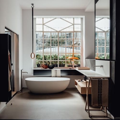 Ovale Badewanne - Spoon M - AGAPE - freistehend / für Wohnungen / Cristalplant®