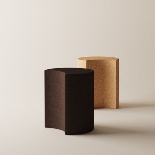 Moderner Hocker - Vis-à-vis - AGAPE - Kork / Gestell aus Kork / Polster