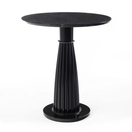 Klassischer Lampentisch - MILANO : ORLANDO ORL 14D - GALIMBERTI NINO - Massivholz / Marmor / rund