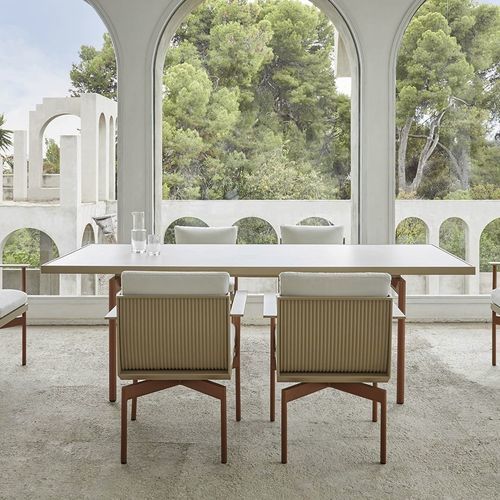 Moderner Esstisch - ONDE  - GANDIA BLASCO - Dekton® / Gestell aus Aluminium / rechteckig