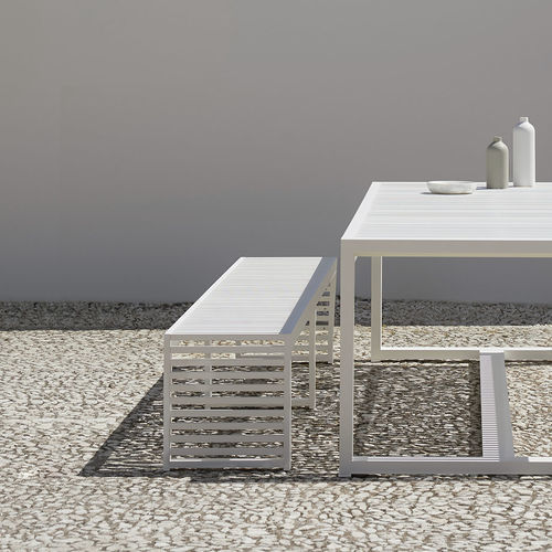 Moderne Gartenbank - DNA - GANDIA BLASCO - anodisiertes Aluminium / thermolackiertes Aluminium / ohne Rückenlehne