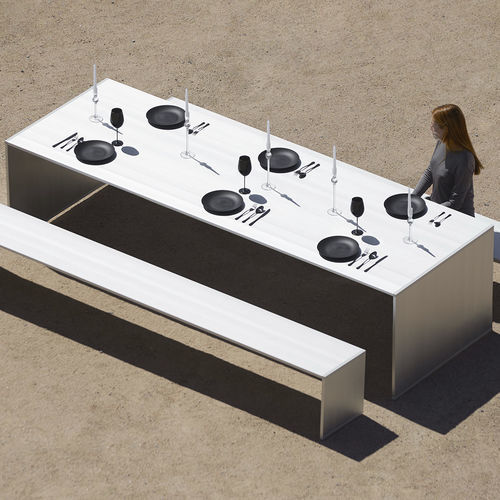 Moderner Esstisch - GBMODULAR - GANDIA BLASCO - anodisiertes Aluminium / Gestell aus anodisiertem Aluminium / rechteckig