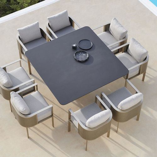 Moderner Esstisch - SOLANAS  - GANDIA BLASCO - Dekton® / Gestell aus Aluminium / Gestell aus Stahlblech