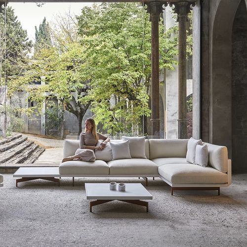 Moderner Couchtisch - ONDE  - GANDIA BLASCO - Dekton® / Gestell aus Aluminium / rund