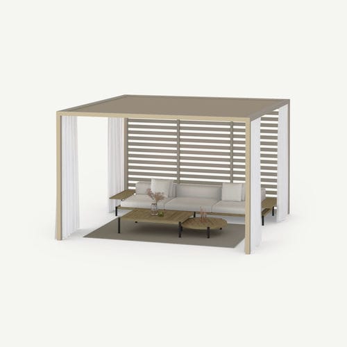 Selbsttragende Pergola - FLEX  - GANDIA BLASCO - Aluminium / mit Stoffüberdachung / Faltdach