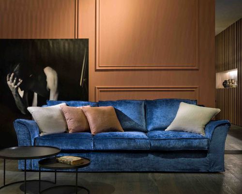 Design-Sofa - LONG ISLAND - VILLEVENETE BY GATTI - Stoff / mit Armlehnen / mit abnehmbarem Kissen